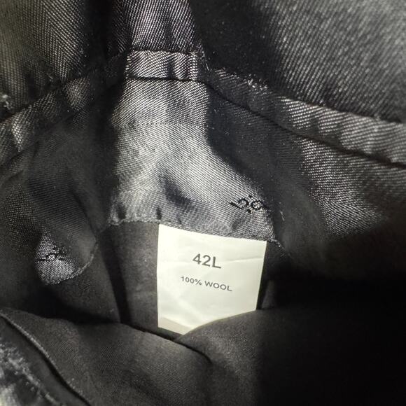 Jos A Bank Wool Herringbone Blazer Sport Coat Mens 42L Padded Shoulders Elbow - Picture 4 of 9